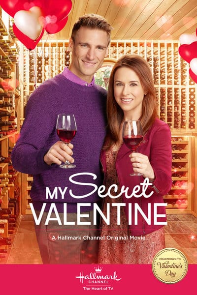 My Secret Valentine movie poster, Hallmark Valentine movie with Lacey Chabert and Andrew Walker from 2018.