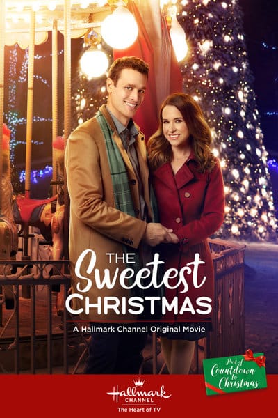 The Sweetest Christmas movie poster | Hallmark Christmas movie from 2017 starring Lacey Chabert and Jonathan Adams.