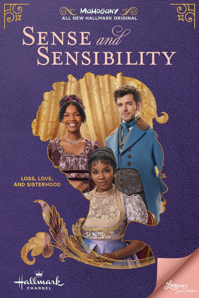 Sense and Sensibility Hallmark movie poster starring Dan Jeanotte, Deborah Ayorinda, and Bethany Antonia. | Hallmark and Jane Austen 