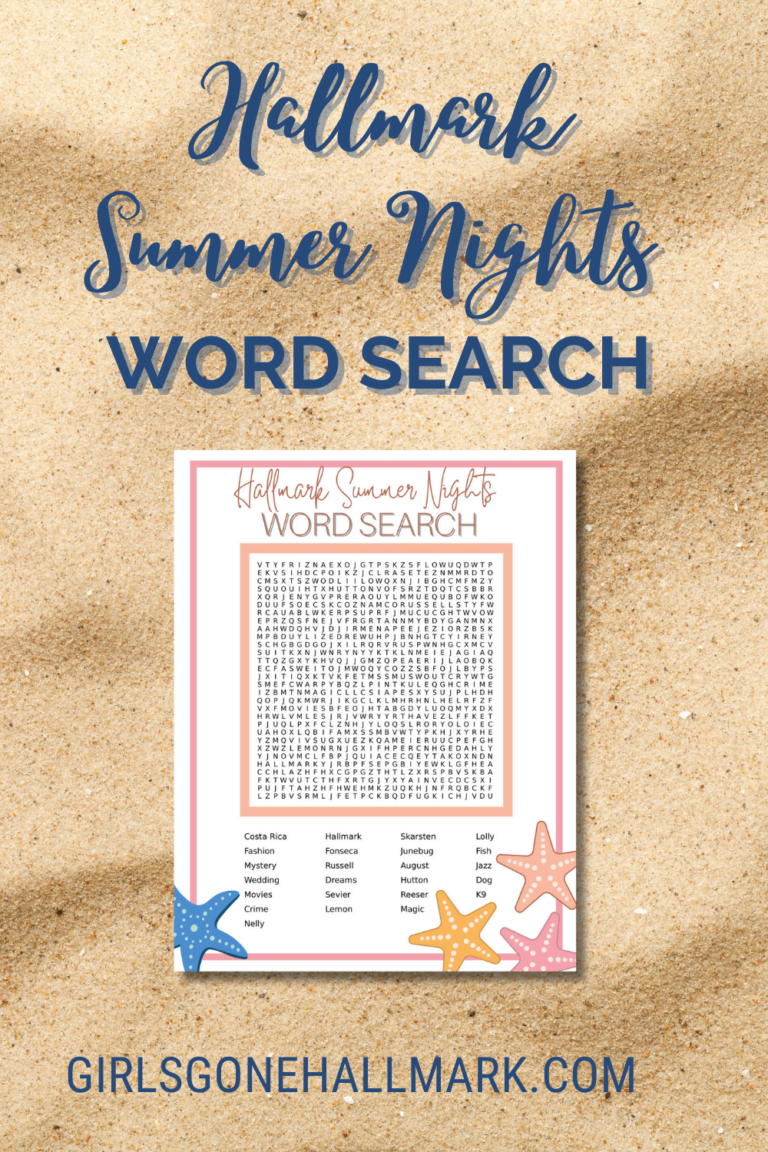 Hallmark Summer Nights: Free Printable Word Search