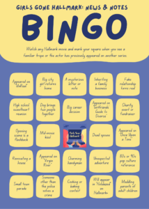Free Hallmark Movie Bingo game for Hallmark movie enthusiasts. Created by the Girls Gone Hallmark podcast with tons of references from their popular "News and Notes" segment.