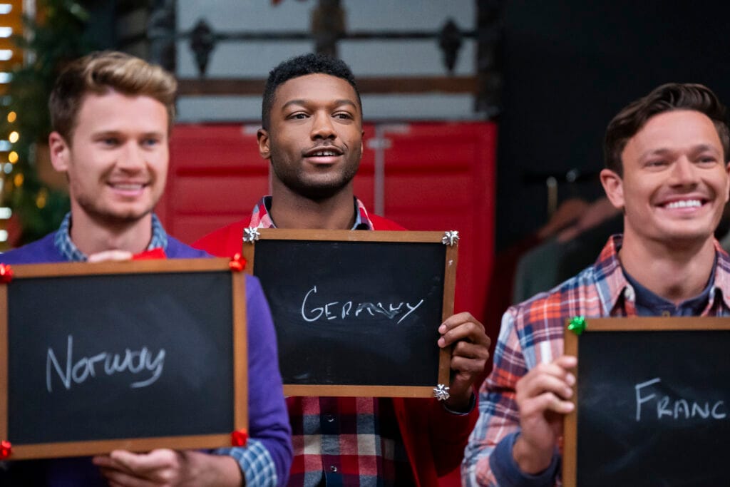 Finding Mr. Christmas on Hallmark+ | Warning: This post contains spoilers for Finding Mr. Christmas episode 6 on Hallmark+, including who was eliminated.