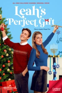 Leah's Perfect Gift movie poster | Hallmark Channel Countdown to Christmas 2024 | Starring Evan Roderick, Emily Arlook, Barbara Niven. Hanukkah movie.