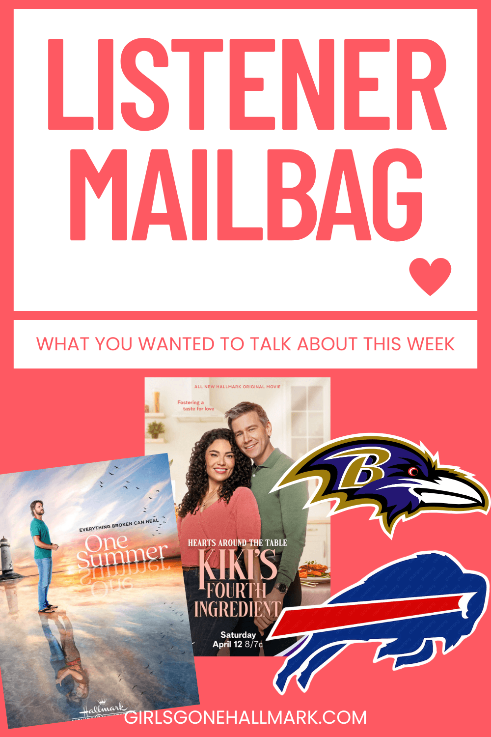 Girls Gone Hallmark has another Listener Mailbag episode for you! Let's chat new movies, old movies, and football conspiracies. Yes!