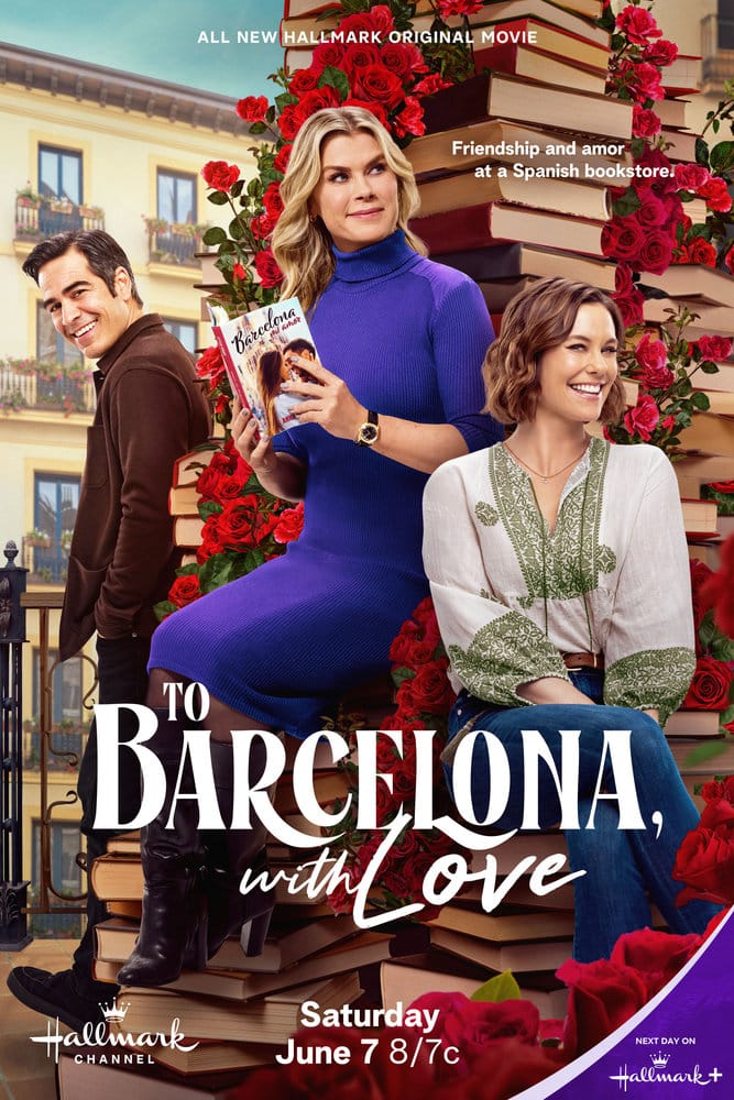 Hallmark's To Barcelona, With Love stars Ashley Williams, Alison Sweeney & Alejandro Tous in a sunny rom-com full of charm, twists, and Spanish flair. #HallmarkChannel #HallmarkReviews #PassportToLove