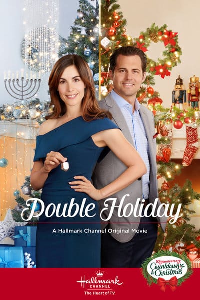 Movie poster for Double Holiday - Hallmark movie starring Kristoffer Polaha and Carly Pope. | See all Kristoffer Polaha Hallmark movies in order - from romantic classics to mystery favorites - in this complete list.
