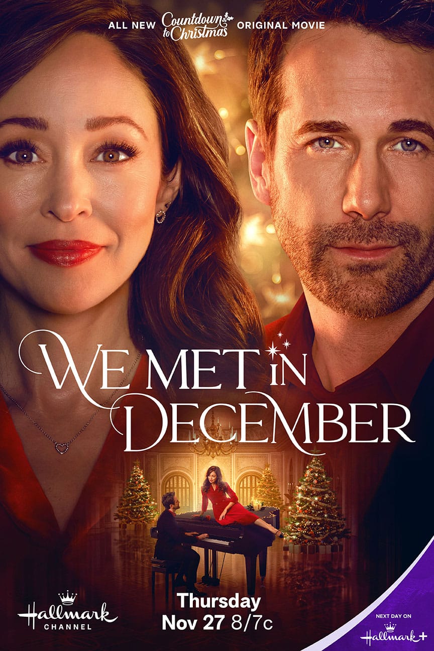 We Met in December movie poster (Hallmark Channel - 2025) | Girls Gone Hallmark reviews We Met in December, the new holiday romance starring Autumn Reeser and Niall Matter. #MerryThanksgivingWeekend #NiallMatter #CountdowntoChristmas