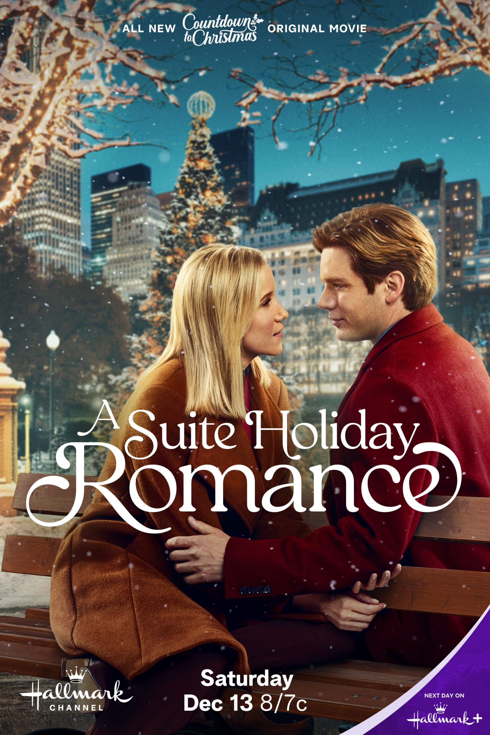 A Suite Holiday Romance movie poster (Hallmark 2025) | A Suite Holiday Romance review from Girls Gone Hallmark, breaking down the cozy vibes, Christmas charm, and whether this festive rom-com is worth the check-in.