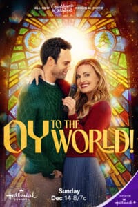 Oy to the World movie poster (Hallmark Channel - 2025) | Oy to the World review from Girls Gone Hallmark explores a holiday story where Hanukkah and Christmas overlap through community and collaboration.