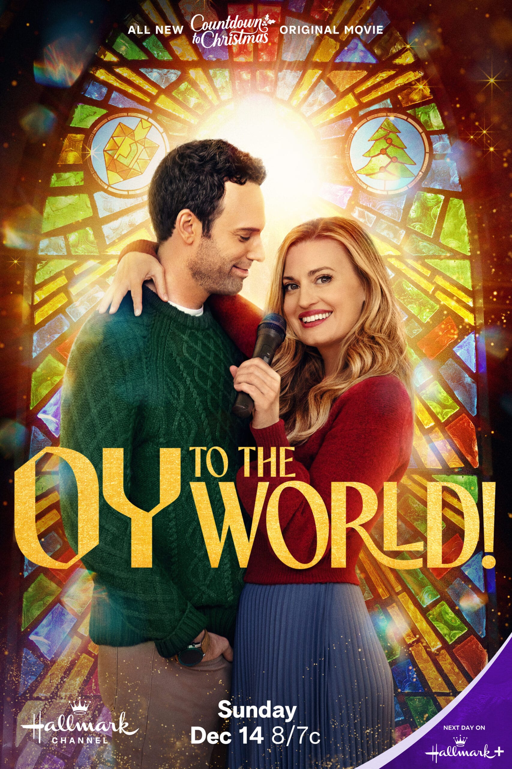 Oy to the World movie poster (Hallmark Channel - 2025) | Oy to the World review from Girls Gone Hallmark explores a holiday story where Hanukkah and Christmas overlap through community and collaboration.