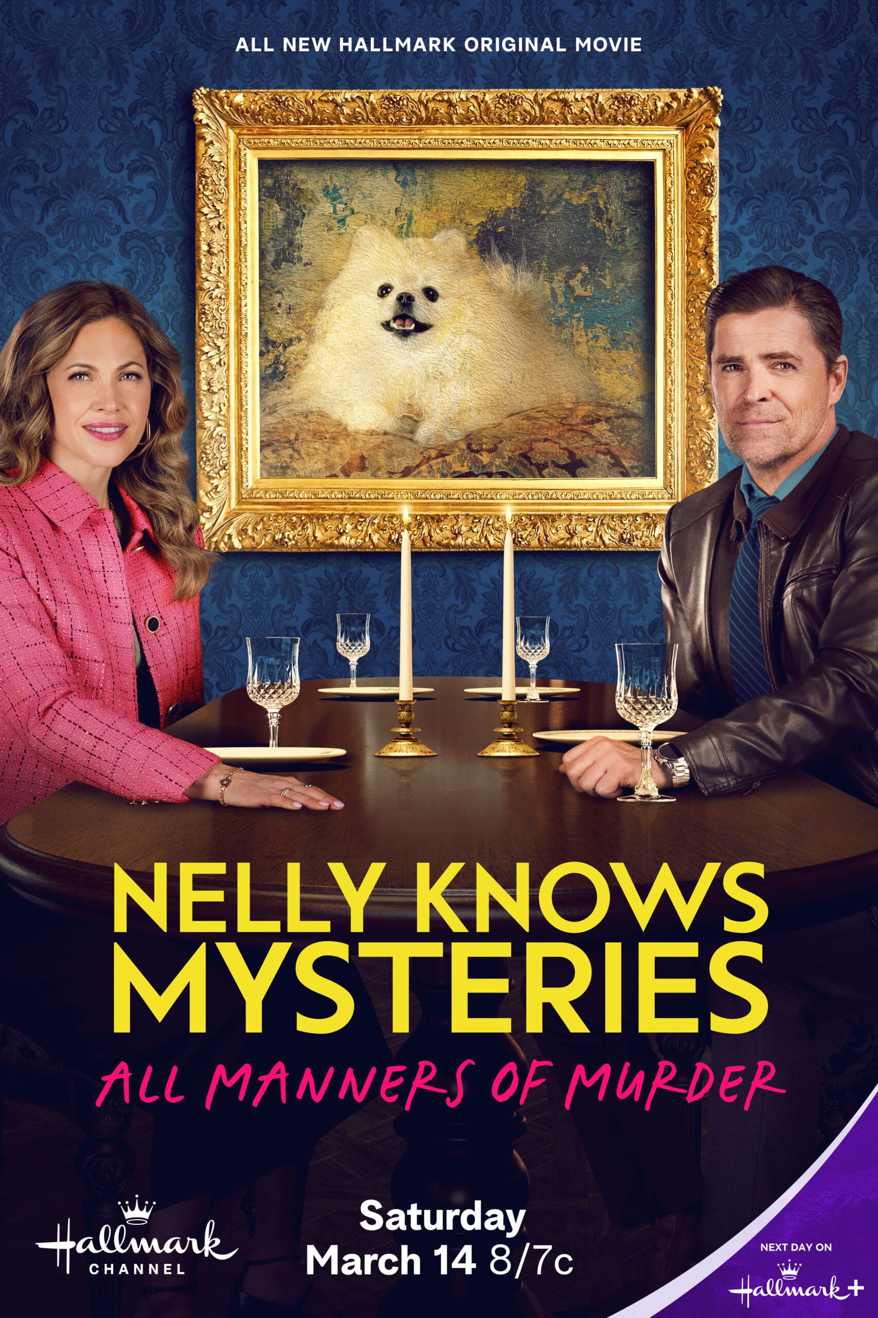 Nelly Knows Mysteries: All Manners of Murder movie poster (Hallmark Channel - 2026). Starring Pascale Hutton and Karan Smith. This is the second movie in the Nelly Knows Mysteries franchise. 
